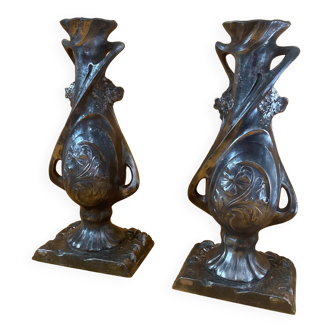 Pair of Art Nouveau vases signed C. Boonefond