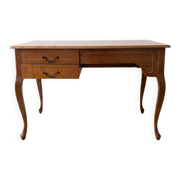 Retro wooden desk with curved legs