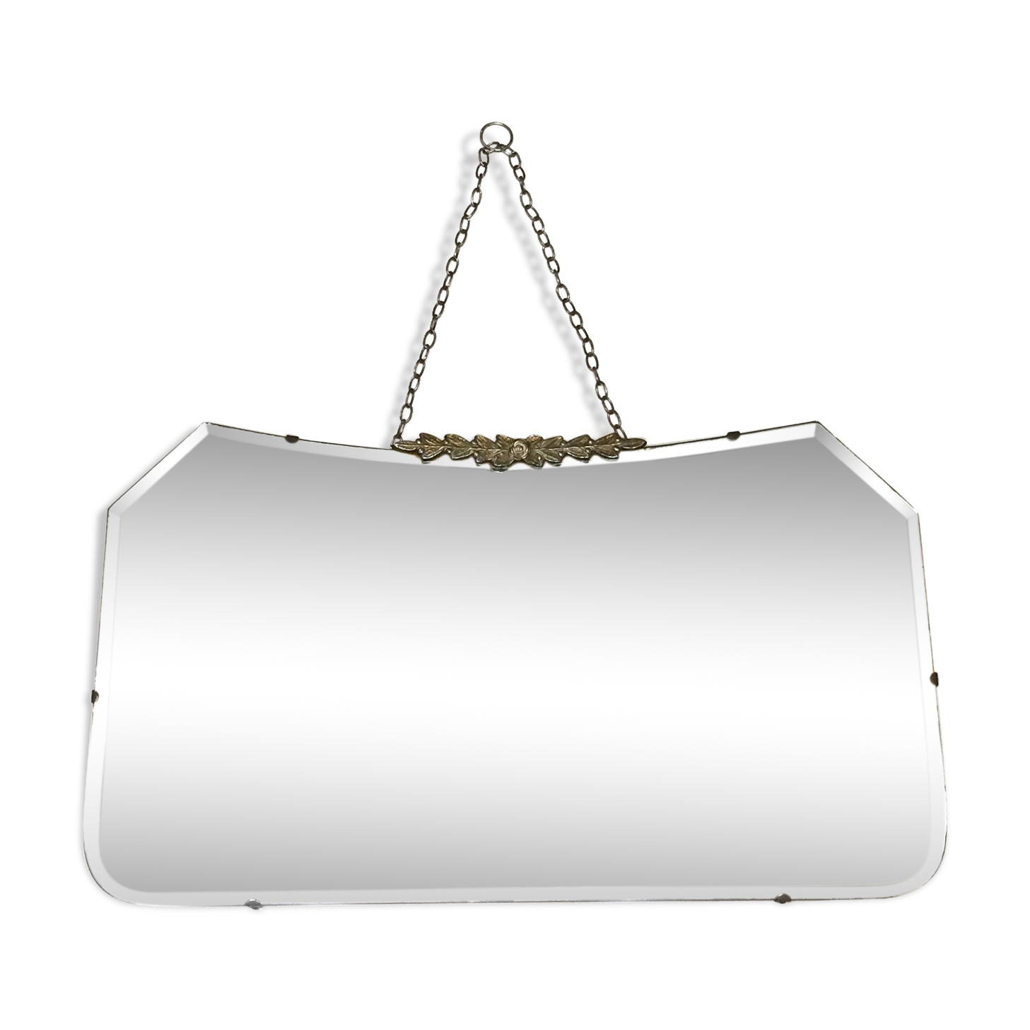 Art Deco bevelled mirror 66x38cm