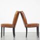 4 chaises de salle à manger en cuir de mouton marron
