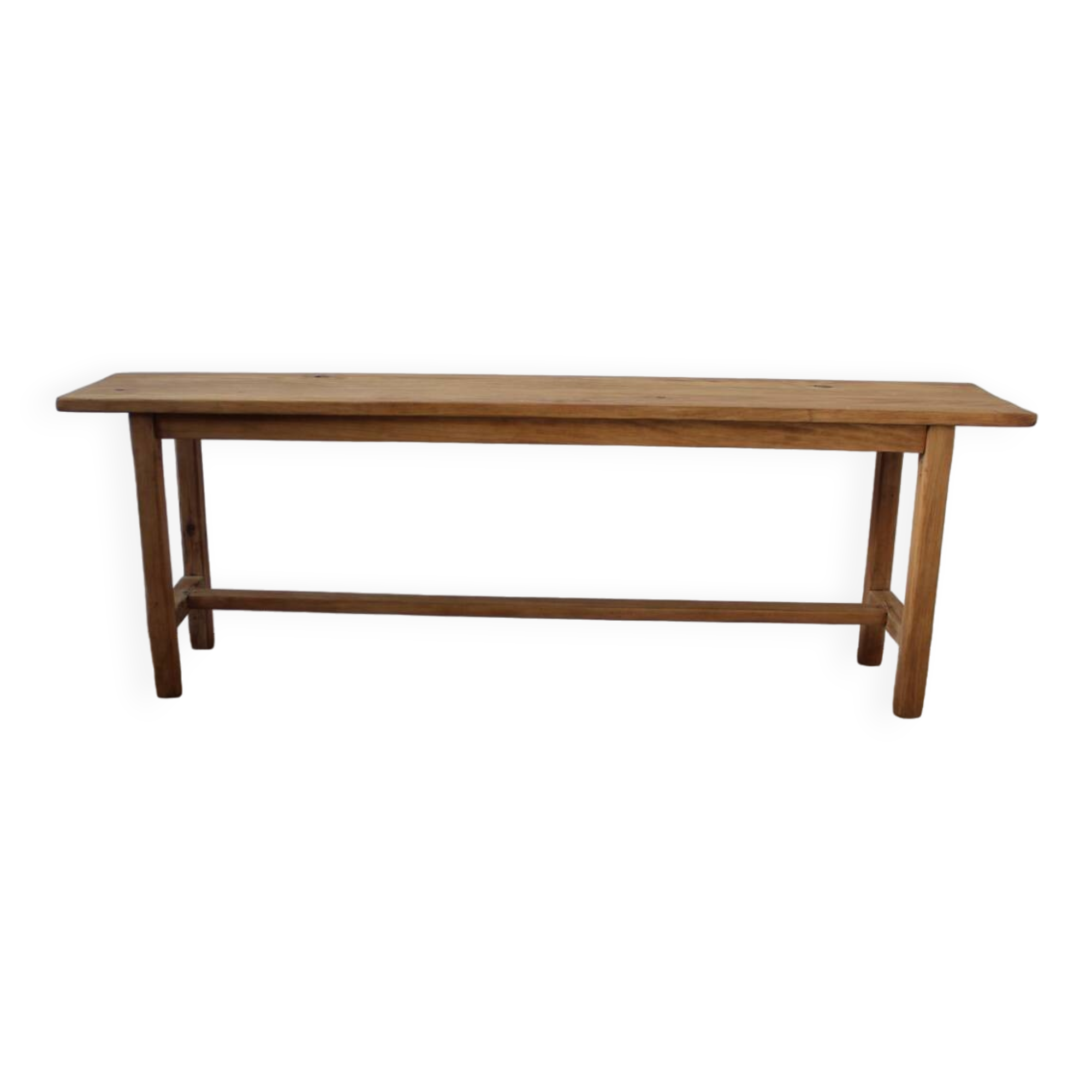 Vintage farm bench, old solid wood, renovated