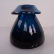 Hand-Blown Blue Glass Vase, Italy, 1960s