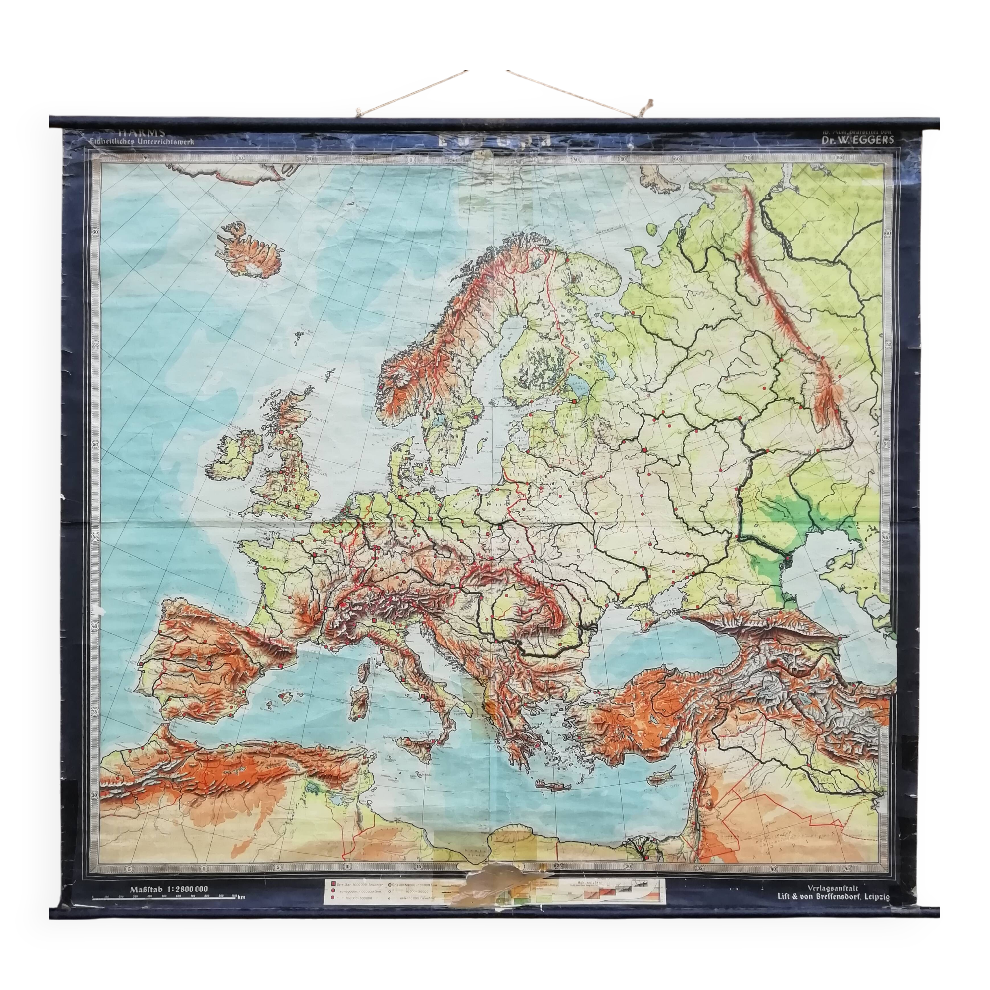 German School Map 1940-41 220x220cm