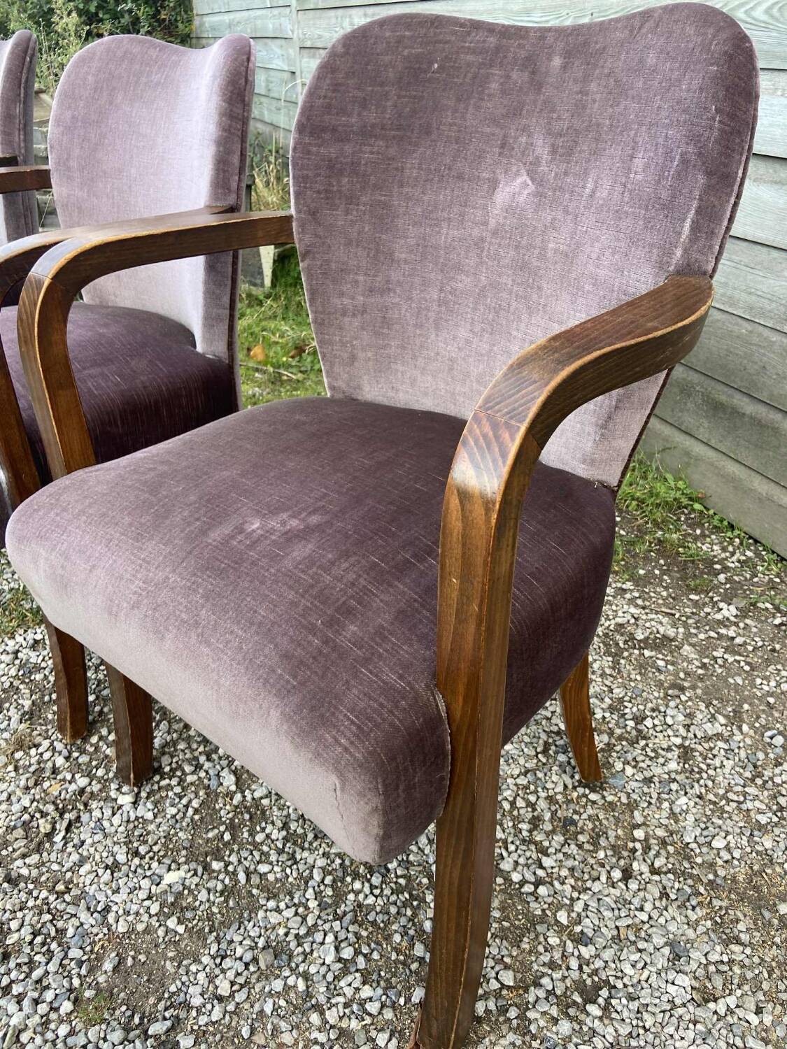 4 vintage velvet armchairs