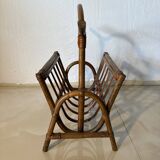 Vintage rattan magazine rack – natural curves and bohemian spirit