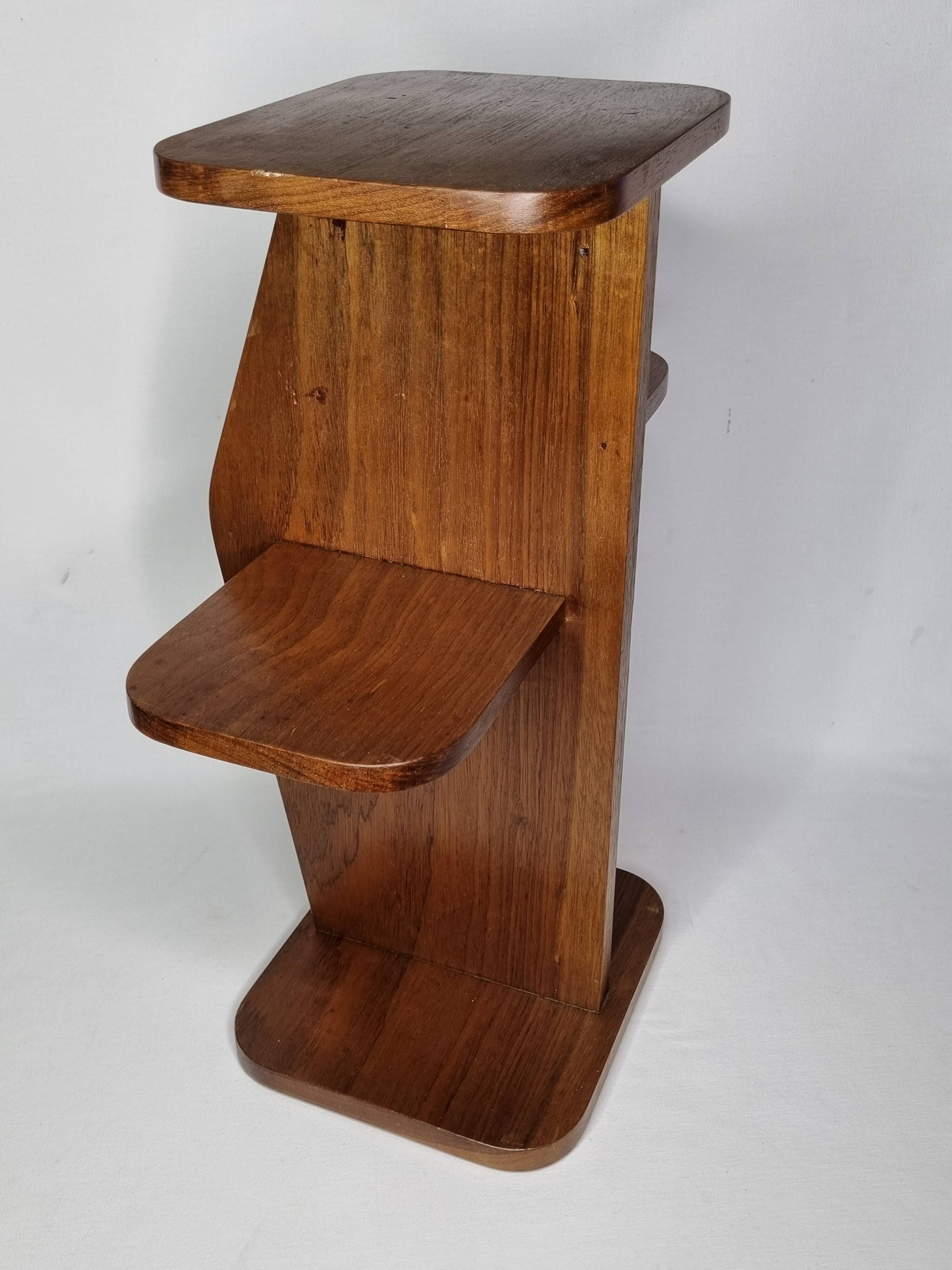 Art Deco style solid wood side table, 53 cm