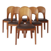 6 chaises vintage Niels Koefoed 1970 en teck danois