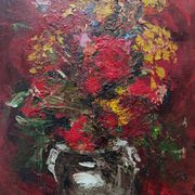 Hst still life bouquet flower in vase by willy jager 1960 germany 1960