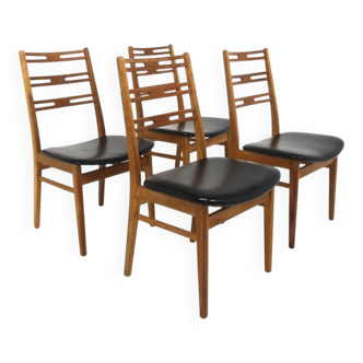 Set of 4 Scandinavian oak chairs, Sweden, 1960