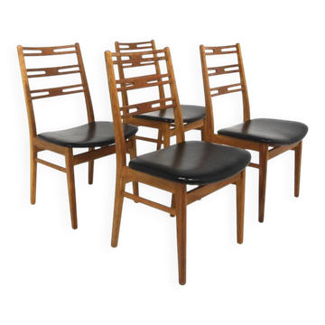 Set of 4 Scandinavian oak chairs, Sweden, 1960
