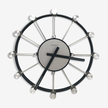 Horloge vintage métal noir et blanc kienzle, 1970