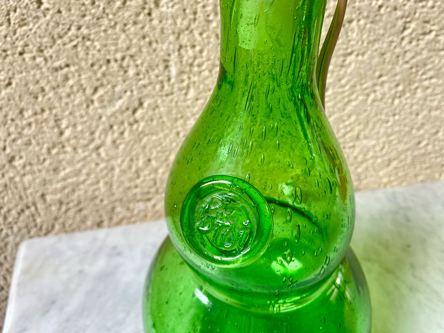 Blown glass rabbit's foot from Biot, France, vintage design from the 1960s.