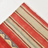 Red & beige wool kilim rug 237x142cm