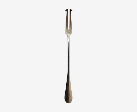 Silver metal condiment fork