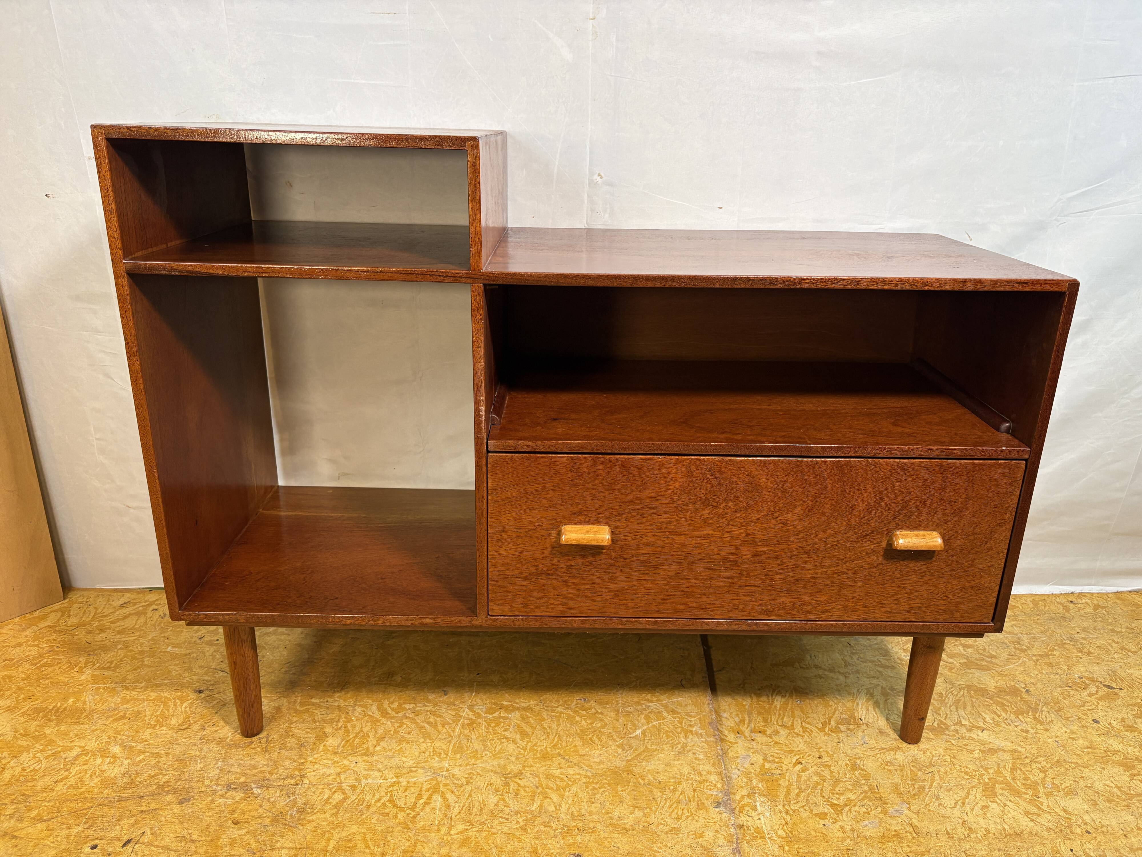 Mid Century Retro Teak Telephone Seat / Media Cabinet (Circa 1960)  A super