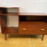 Mid Century Retro Teak Telephone Seat / Media Cabinet (Circa 1960)  A super