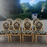 Set of 8 Louis XVI style medallion chairs