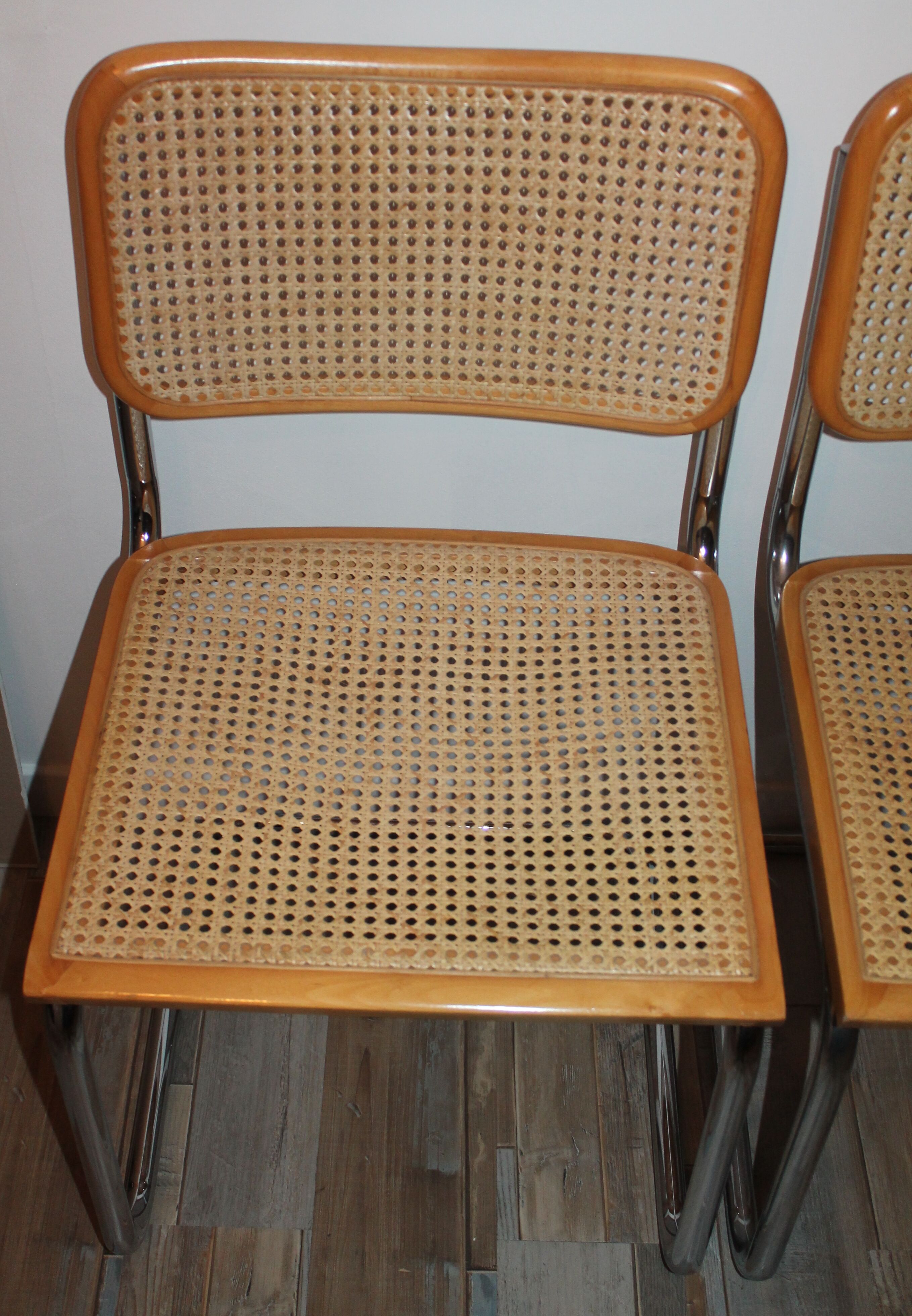 Lot de 4 chaises Cesca B32 par Marcel Breuer