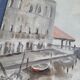 Venice Painting – Oil on old cardboard signed G. Brighenti – Frame