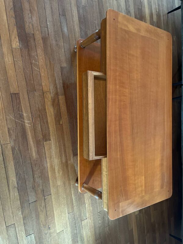 Table basse en merisier des années 80