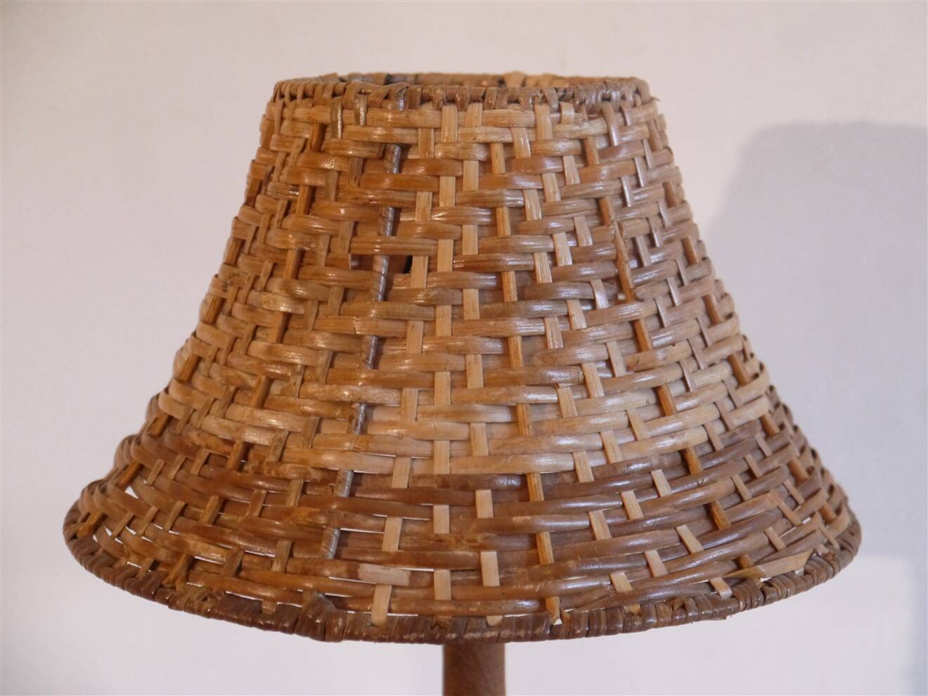 Danish lamp in teak and woven rattan 1960