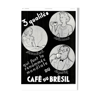 Vintage poster 30s Café du Brésil