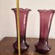 Pair of Trumpet Shaped Soliflore Vases, Purple, Mid Century, Italy, Empoli