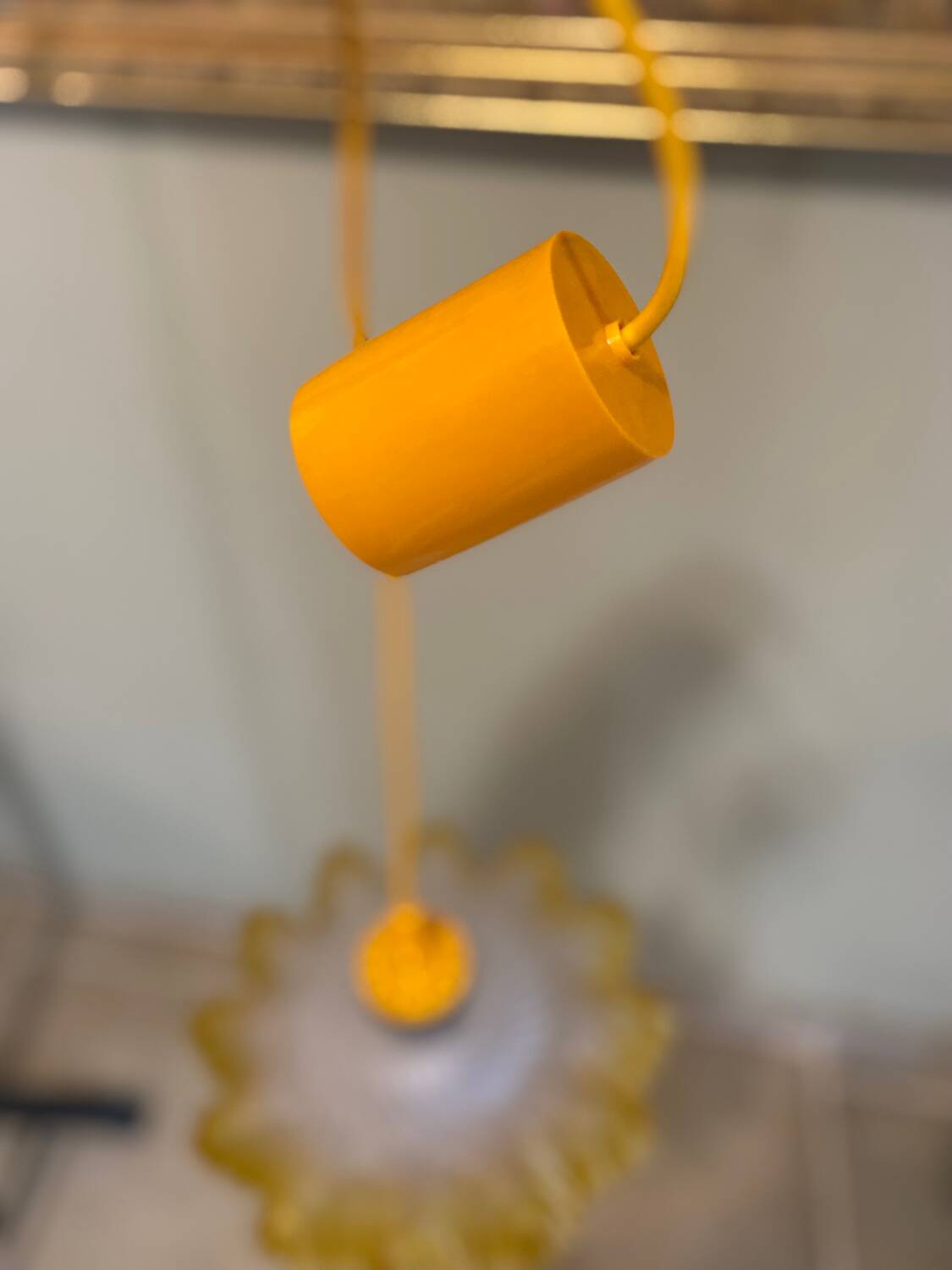 Suspension Art Déco en verre orange