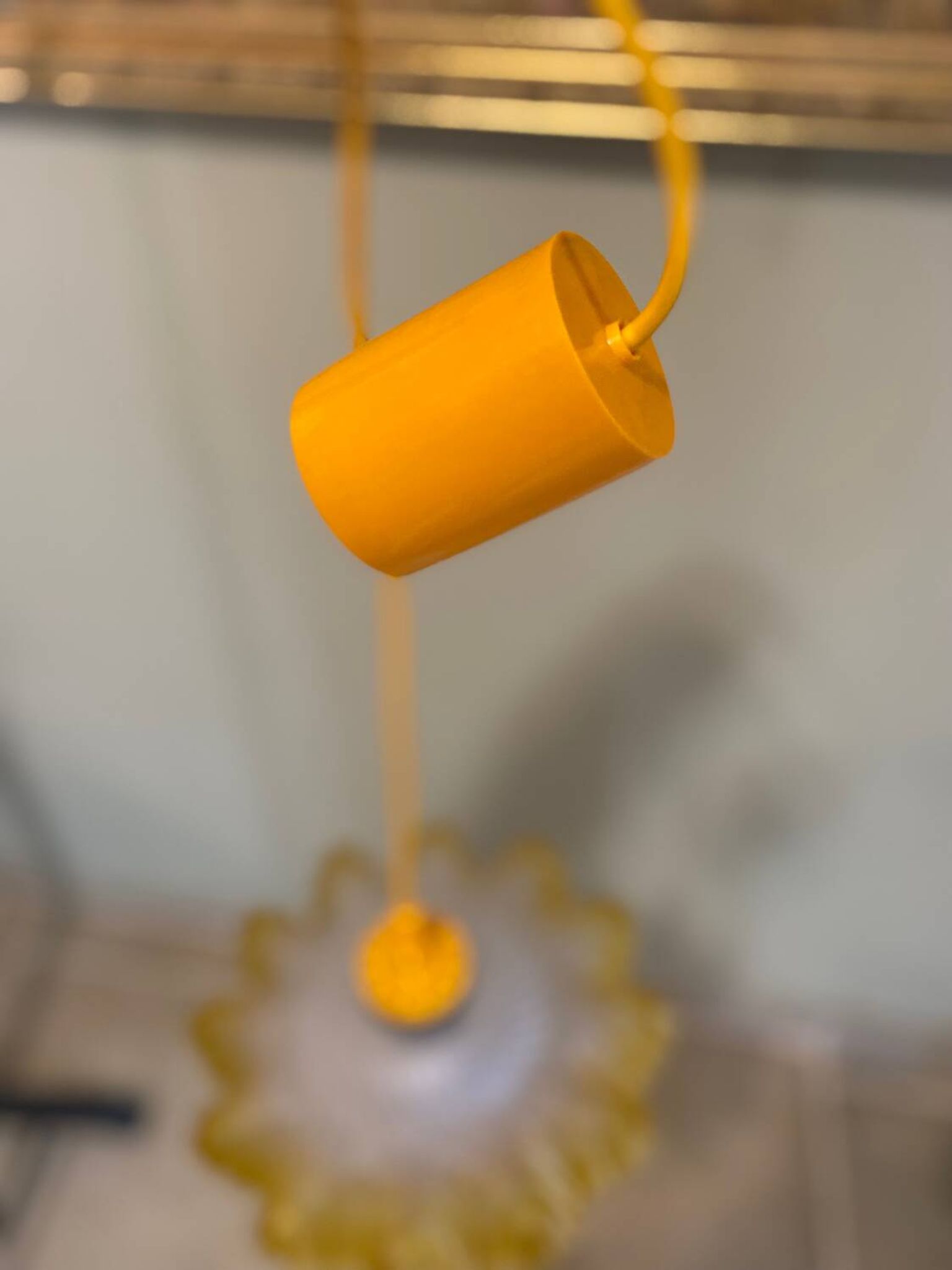 Art Deco orange glass pendant light