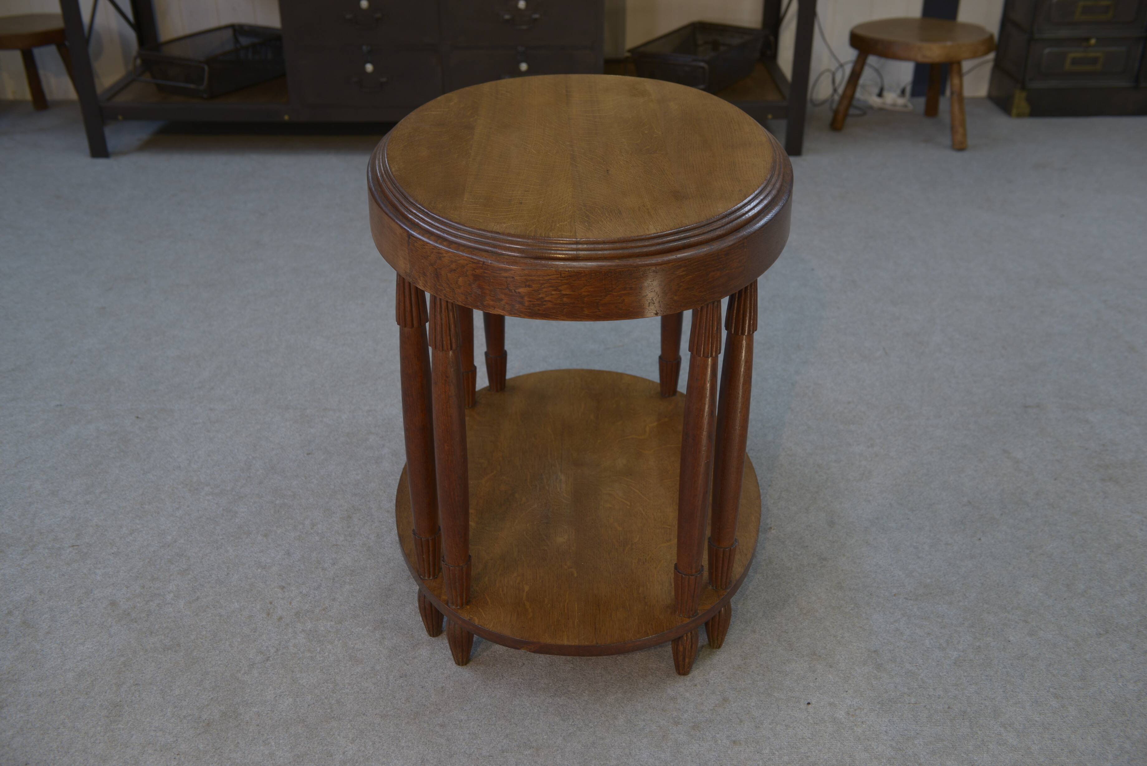 Art Deco solid oak oval table 1930