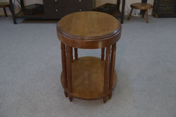 Table ovale en chêne massif art déco 1930