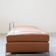 Cognac leather sofa bed, handmade by Eileen Gray, 1980/1990
