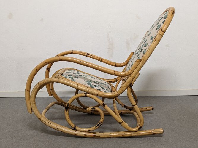 Rocking chair en bambou des années 50/60 par Arco