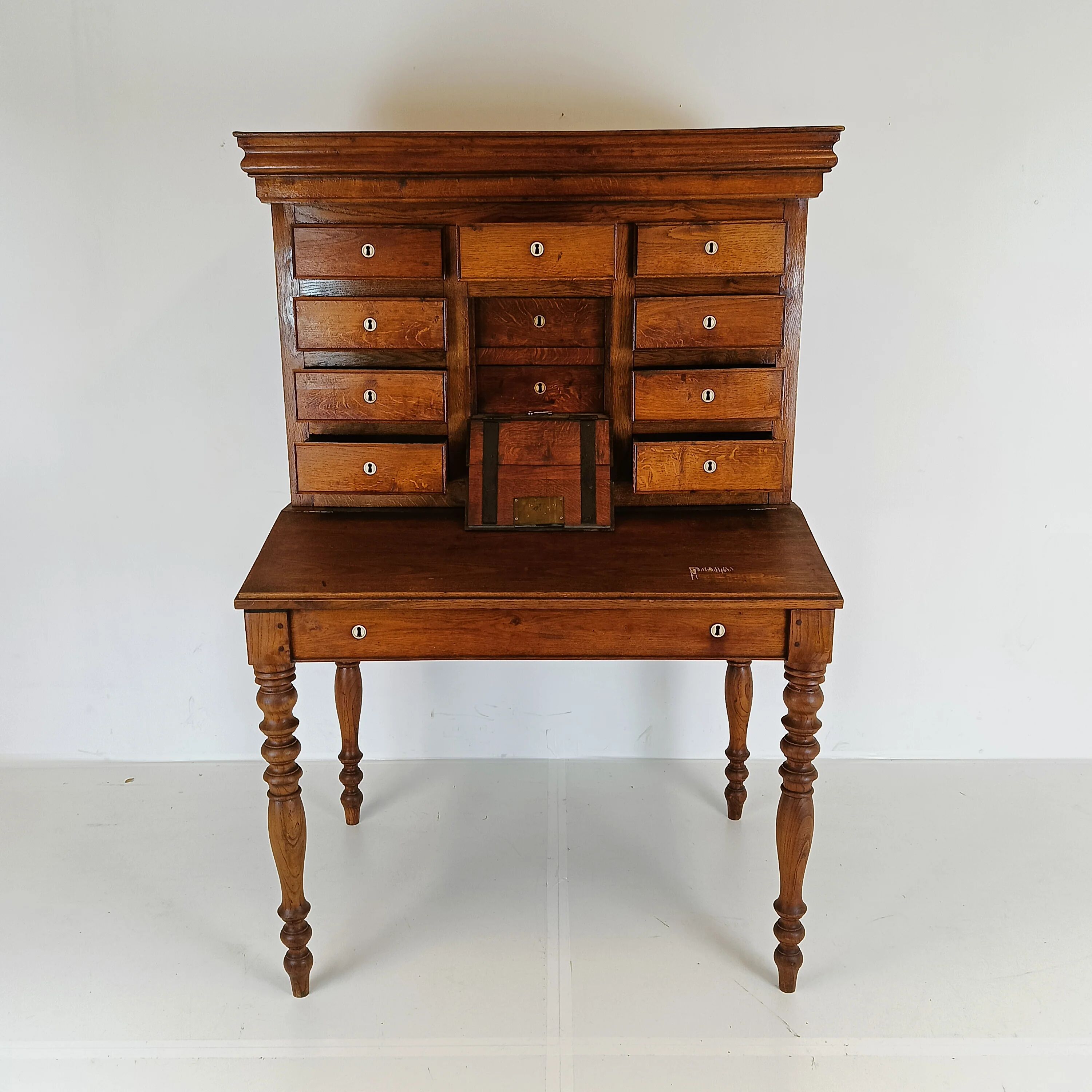 Stunning antique one of a kind notary desk with working safe bell