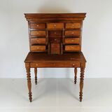 Stunning antique one of a kind notary desk with working safe bell