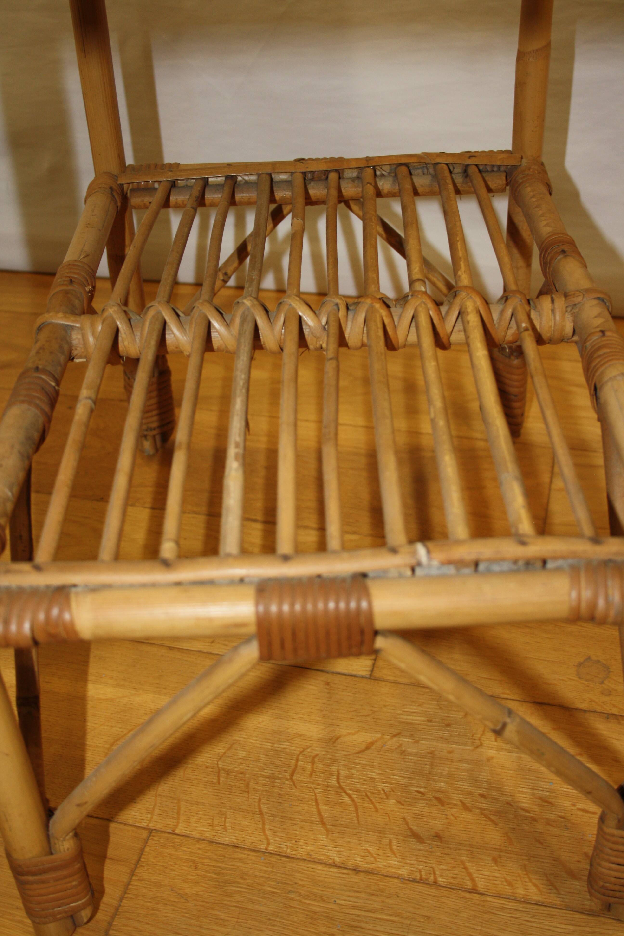 Vintage rattan bedside table