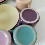 Vintage multicoloured triangular espresso set