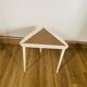 table basse tripode blanche et bois Arthur Umanoff