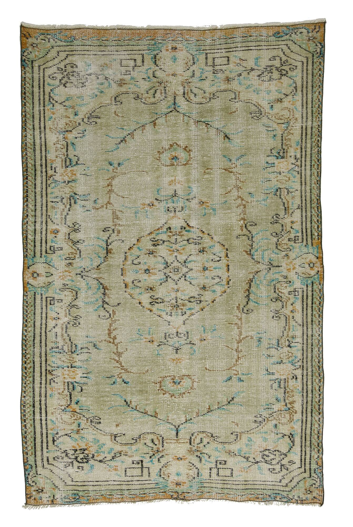 Turkish Anatolian Handmade Vintage Area Rug 210 cm x 134 cm