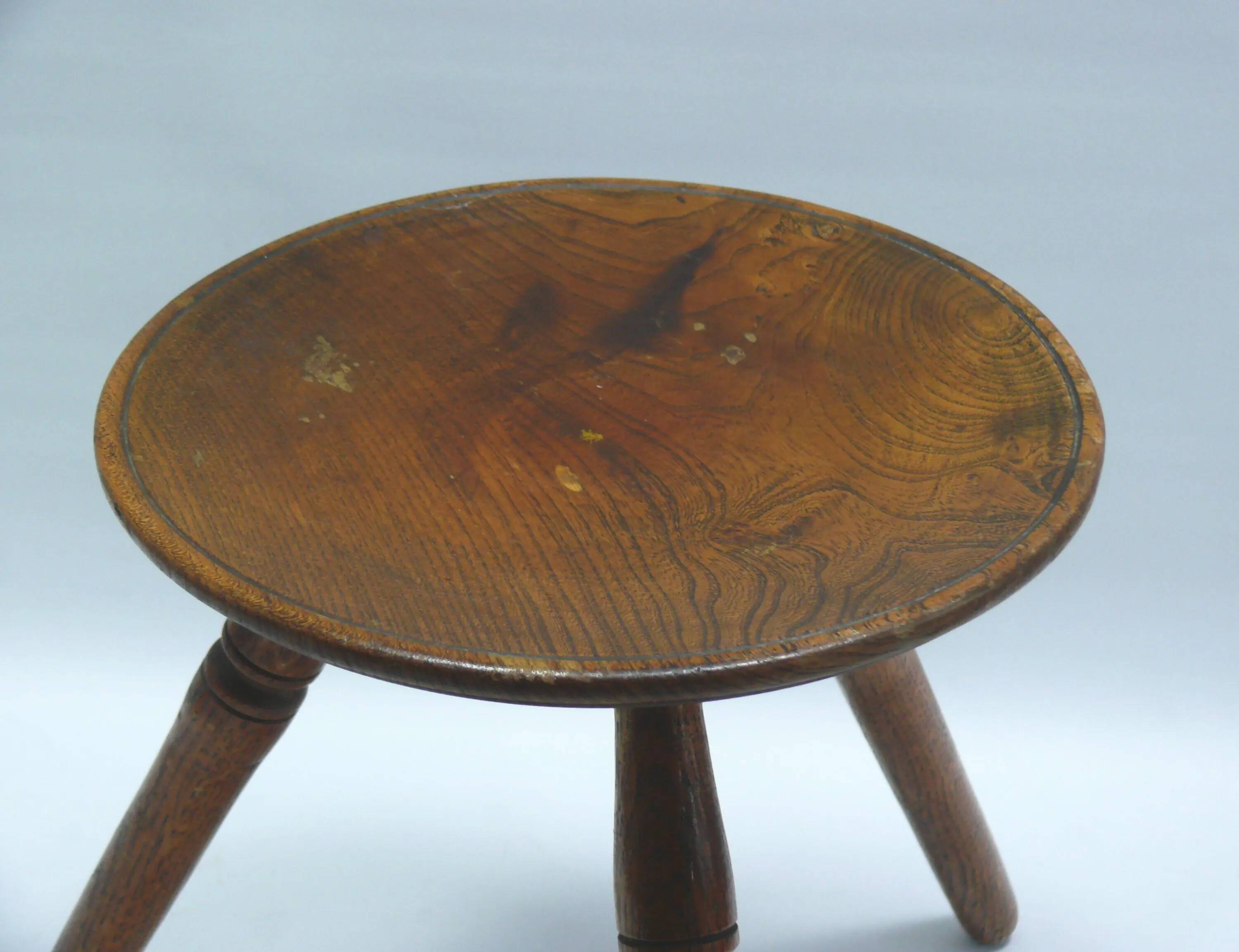 Small stool, tripod, flower stool, milking stool, vintage stool