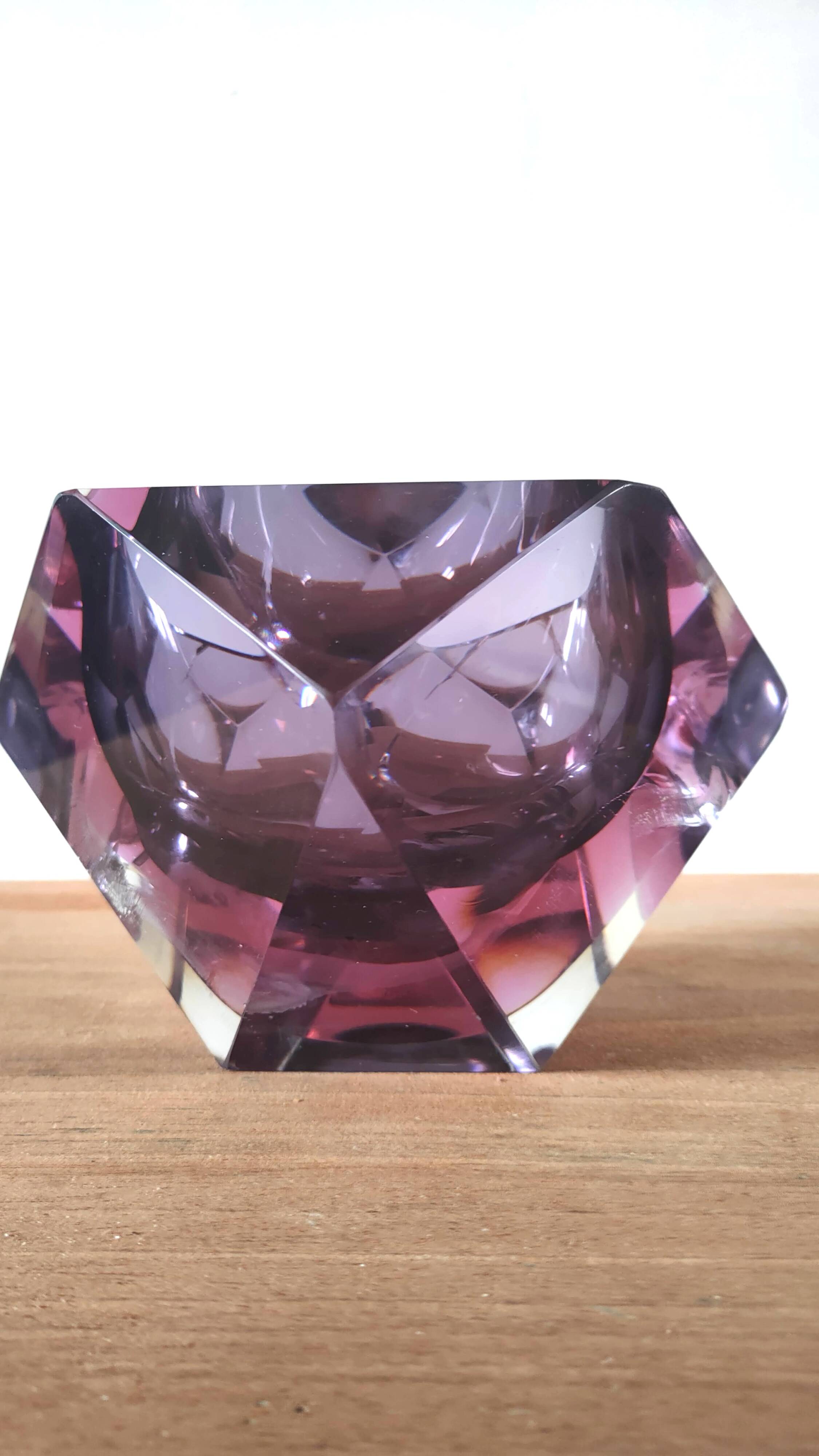 Large Sommerso diamond empty pocket Seguso 60s, 3.5 kilos