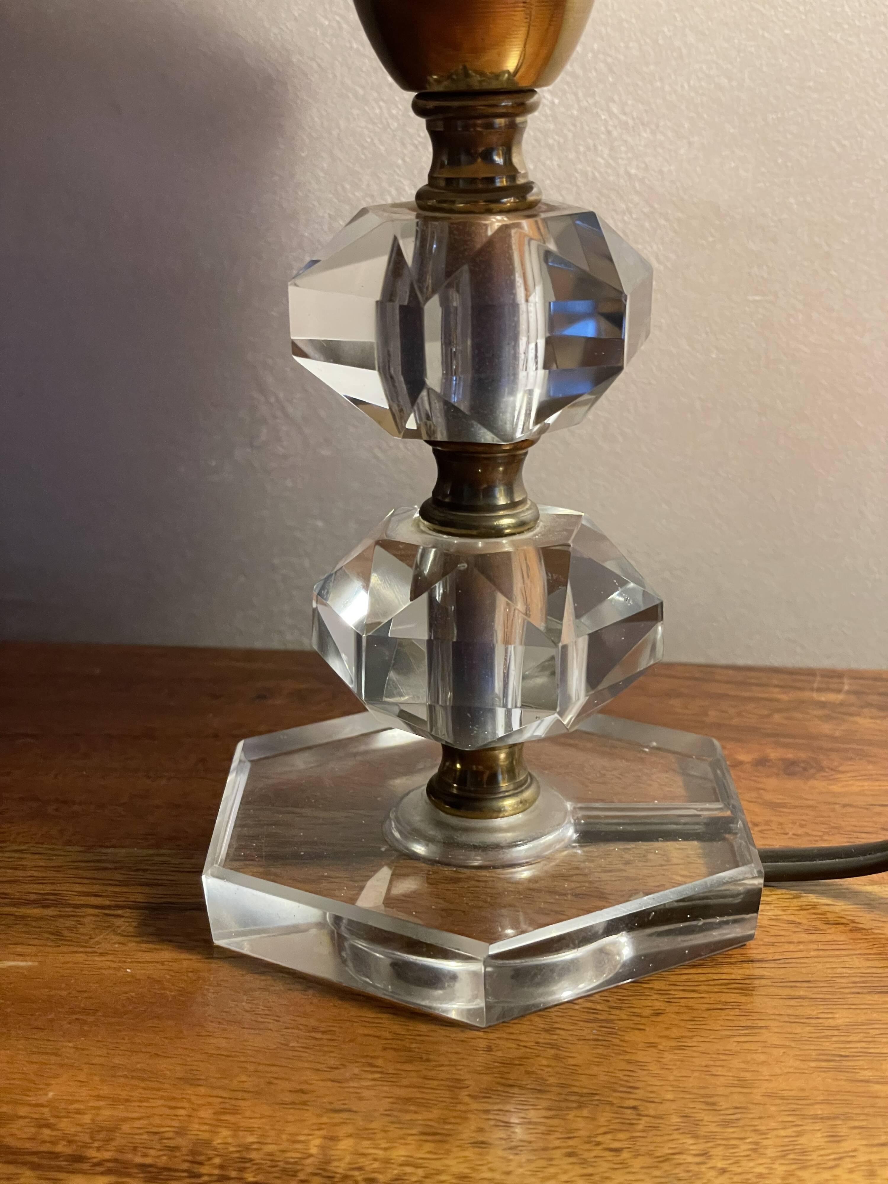 Lampe pied en verre