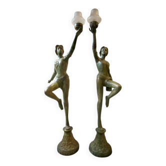 2 lampadaires art deco