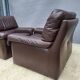 Pair of chocolate leather lounge chairs