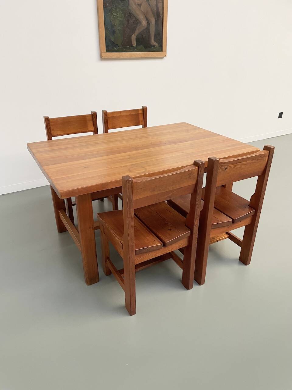 Set of table and 4 chairs, 60s mountain furniture