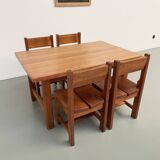 Set of table and 4 chairs, 60s mountain furniture
