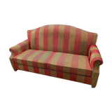 3-seater sofa in red and grey fabric