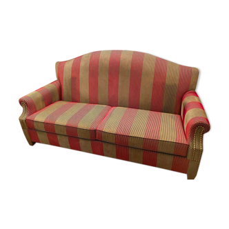 3-seater sofa in red and grey fabric