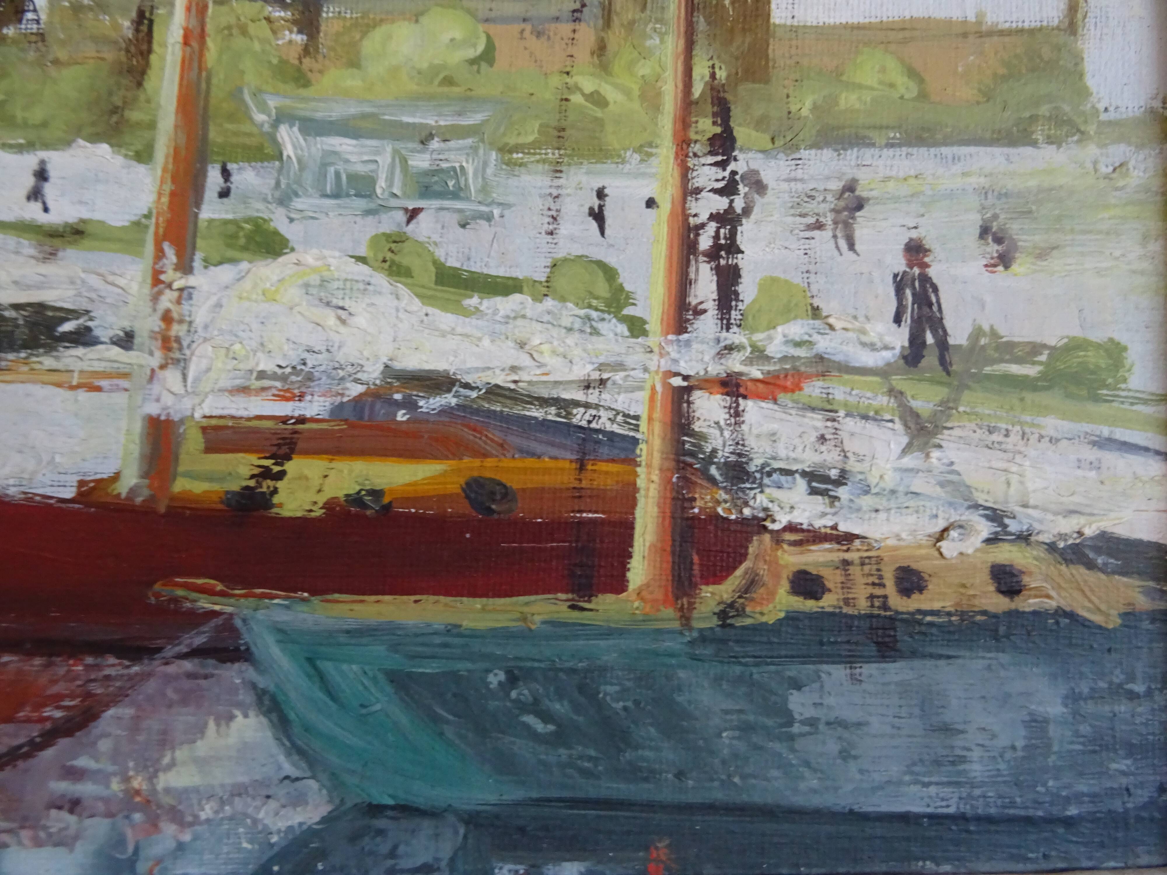 Tableau "Port de Saint Malo" signé
