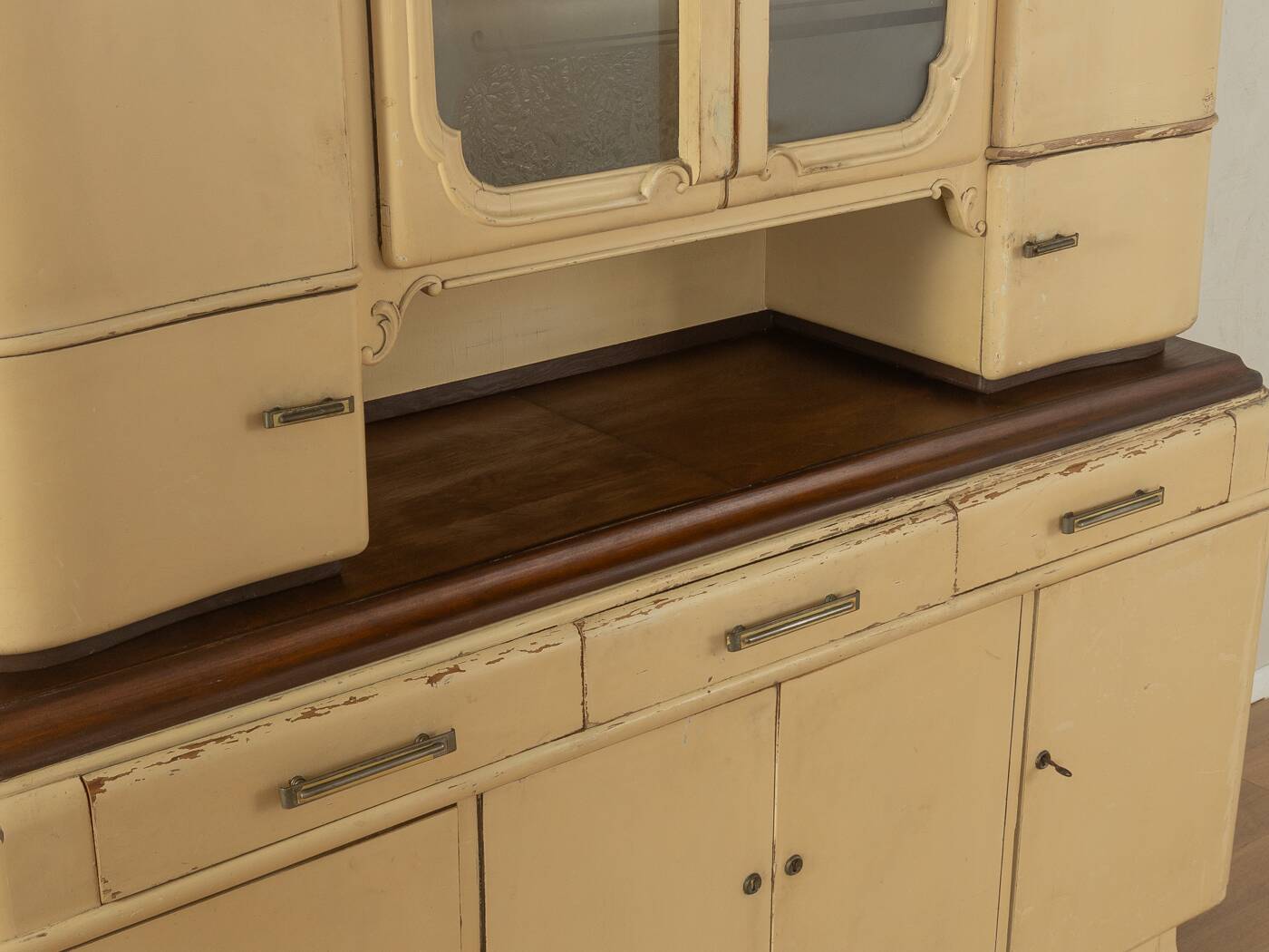 Art Deco kitchen cabinet, 1920s, two-piece